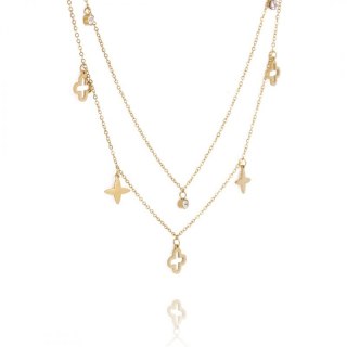 Naszyjnik stal chirurgiczna pozłacana 14k gold NST1363
