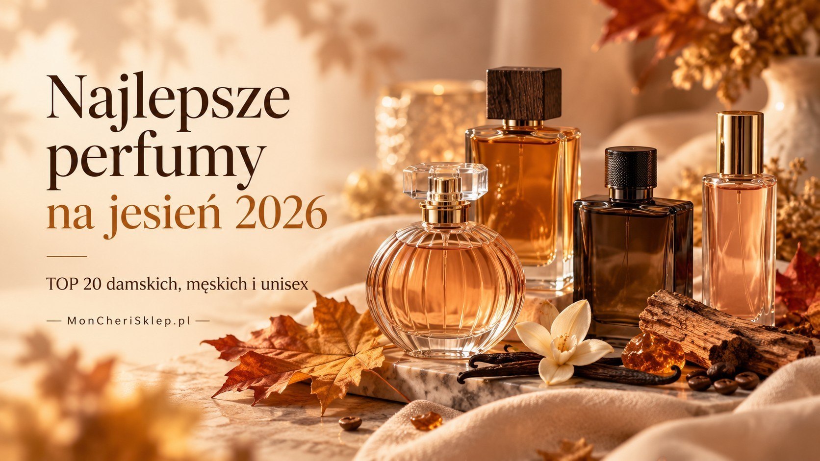 Najlepsze perfumy na jesień 2026 – damskie, męskie i unisex zapachy z wanilią, ambrą, drewnem i nutami gourmand